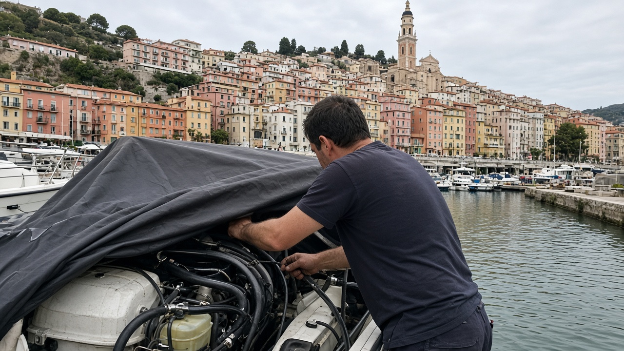 Hivernage bateau à Menton